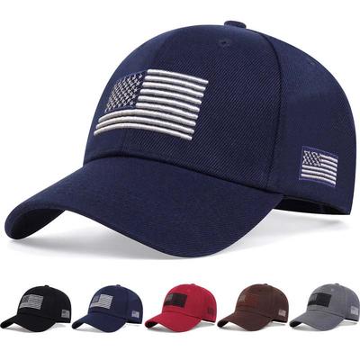 Unisex  Luxury High Quality American Flag Side Embroidery Baseball Cap Spring and Autumn Outdoor Adjustable Casual Sunscreen Hat
