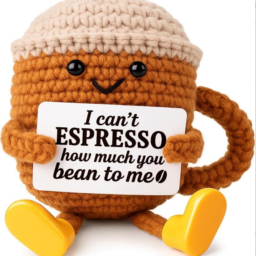 1PC new cute positive energy potato emotional penguin doll beer cup handmade knitted turtle creative ornament