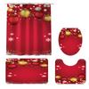 Christmas Series Shower Curtain Rug Lid Toilet Cover Mat Bath Mat Set Bathroom Supplies