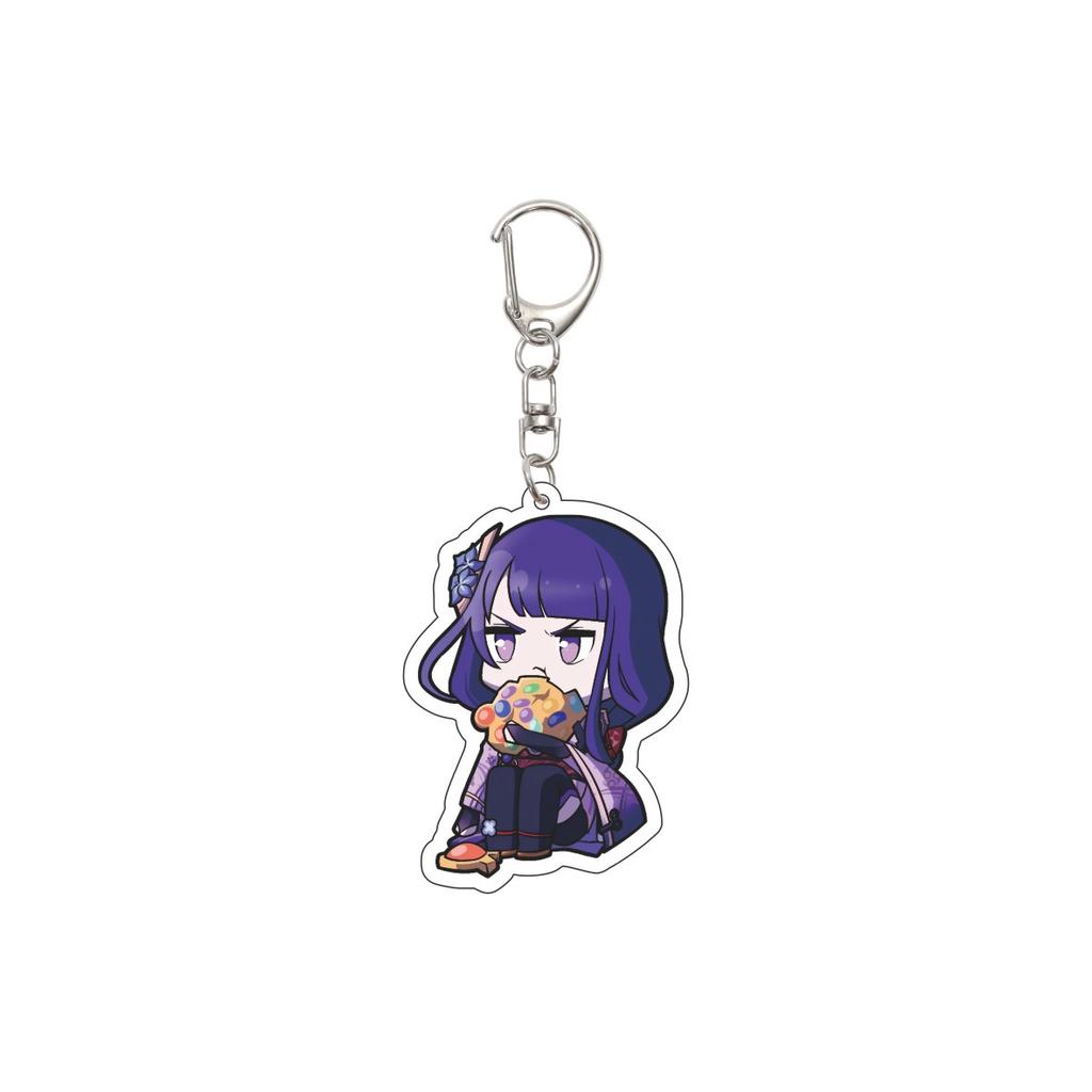 55MM Anime Genshin Impact Keychain Beelzebul Key Chain Acrylic Model Plate Christmas Gifts