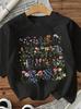 Daily & Leisure Wear Women's Vintage Floral Print Crew Neck T-Shirt, Casual Short Sleeve Top, Aesthetic Flower Graphic Tee