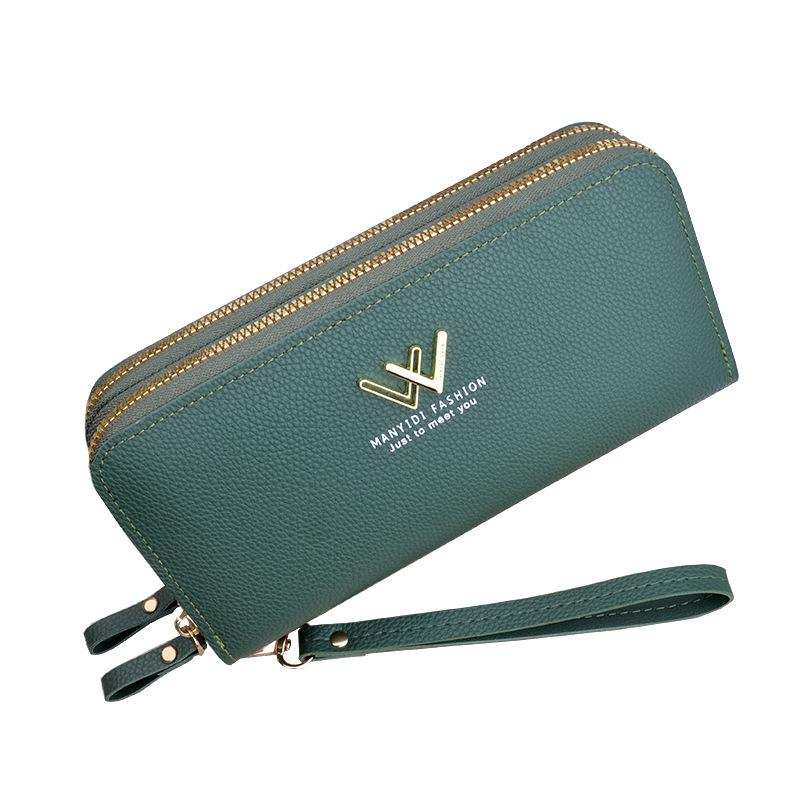 "Lange Damen-Geldbörse mit Doppelreißverschluss - Stilvolle und geräumige Clutch mit Handyhalter"