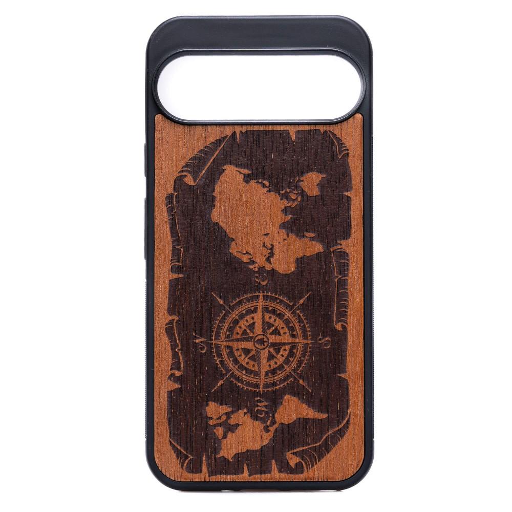 Bewood Wooden Case for Google Pixel 10 Pro XL Wind Rose Merbau