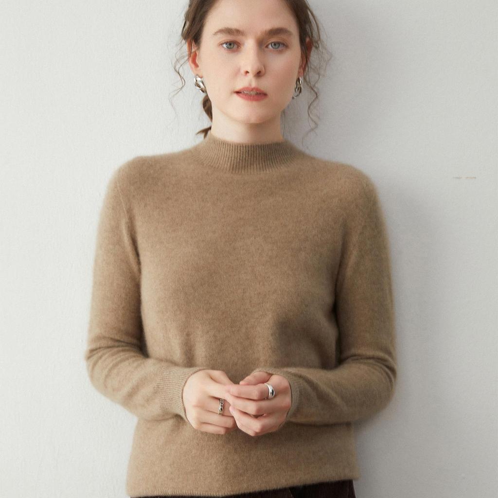 New Arrival: Cashmere Half-High Collar Loose Pullover Sweater