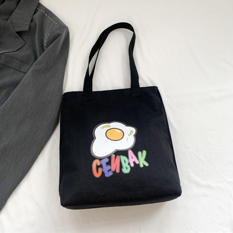 Модная Черно-Белая Канвасная Сумка-Тоут Для Женщин Стильный Минималистичный Дизайн чёрный