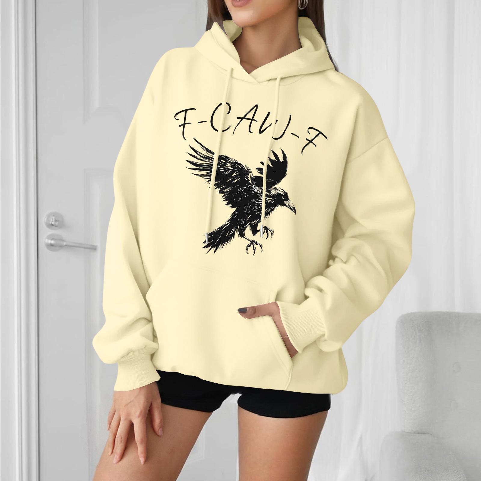 

Женская мода, повседневные универсальные повседневные толстовки, топы с длинными рукавами, толстовки L бежевый