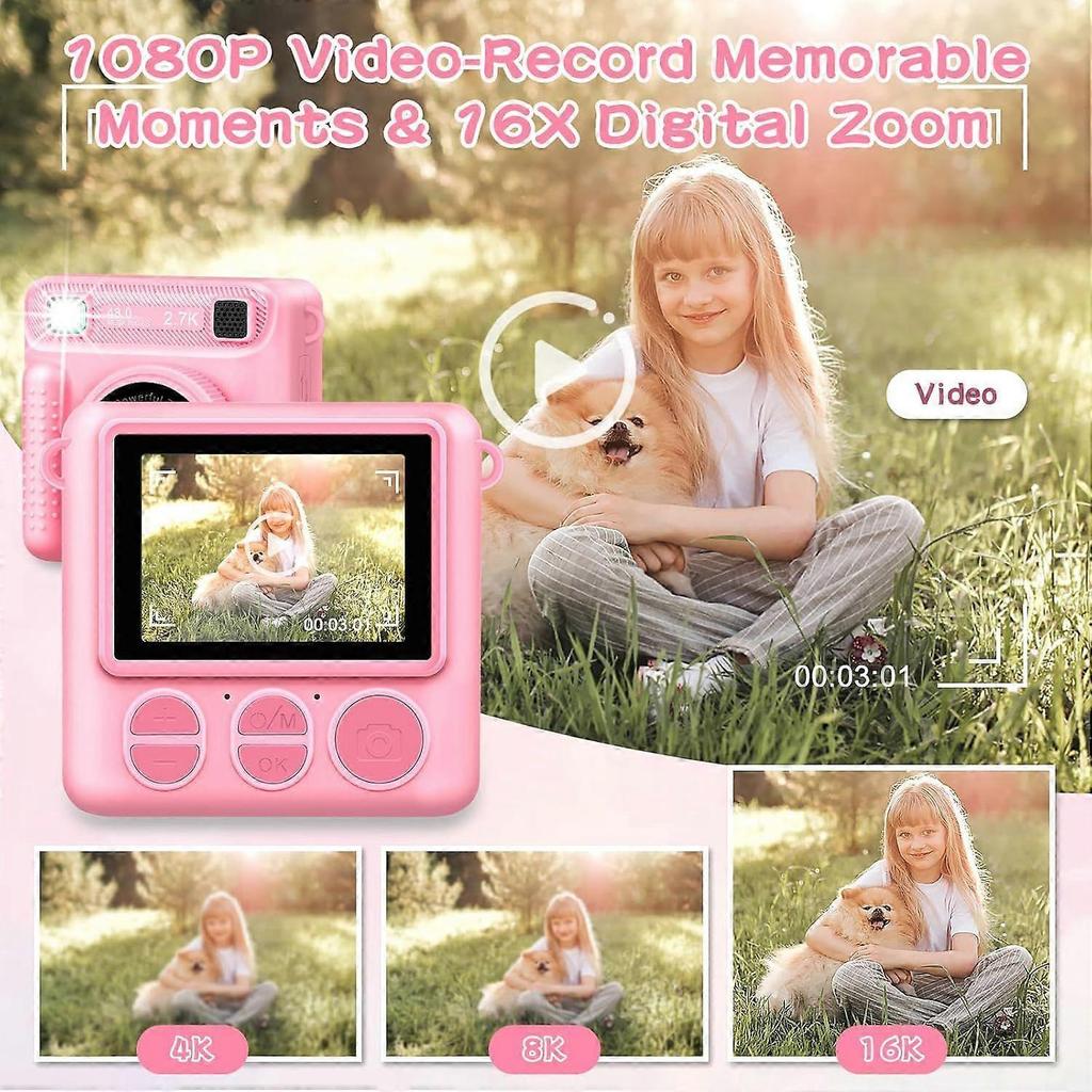 2025 Newest Kids Instant Print Camera, Portable Camera with 32G Card and 1080p