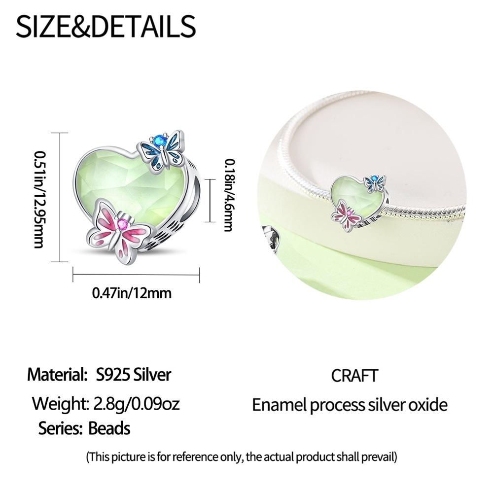 Charms Original Kupfer Leuchtend Frühlingfarben Herzen Pflanzen Insekten Perlen Passend Armband DIY Feines Geschenk Frauen Zart