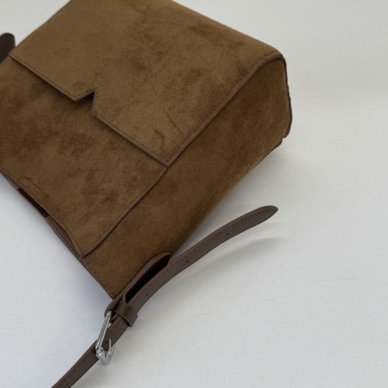 Suede Shoulder Bag with Front Pocket Large Capacity Fashion Everyday Bag