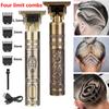 Aparador Profissional Masculino Máquina de Cortar Cabelo Aparador para Cabeça Raspada Barba Lâmina Elétrica USB Barbearia