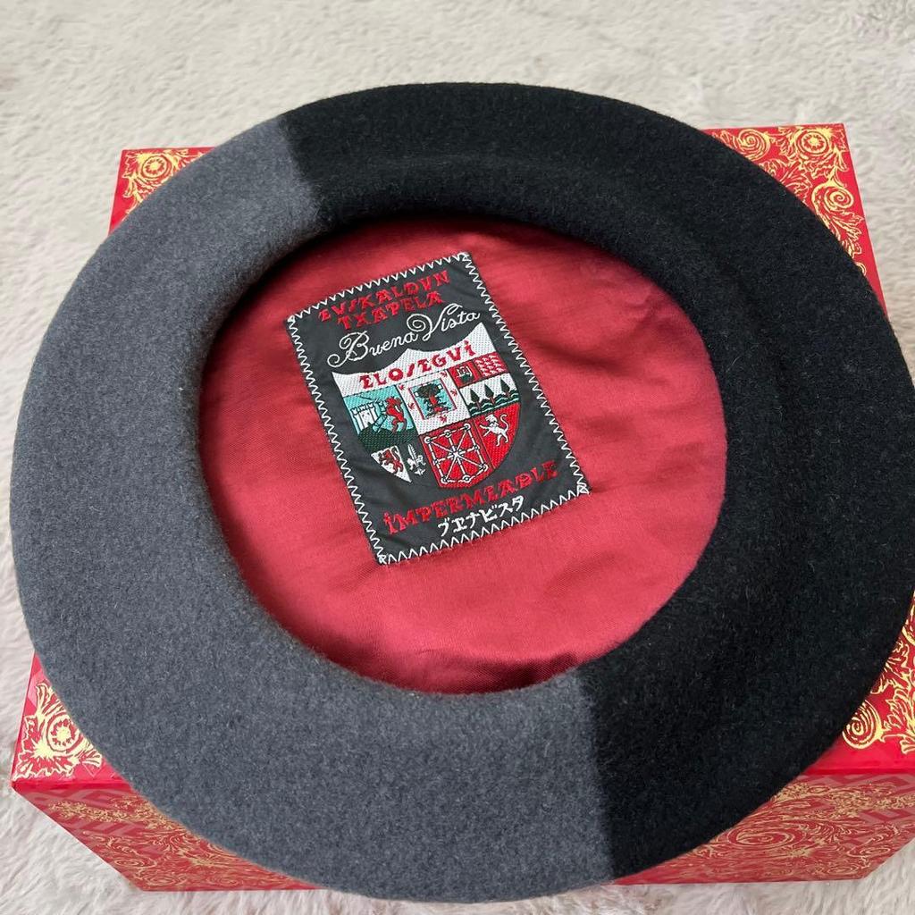 Used Good Condition Buena Vista BUENA VISTA Felt Wool Beret Black