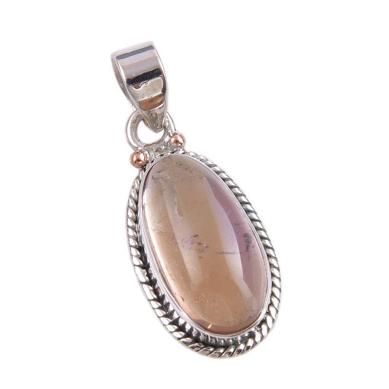 Natural Ametrine Gemstone Handmade 925 Solid Sterling Silver Pendant 1.50" h2Q42