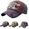 Vintage Embroidered Shark Trucker Cap, Distressed Washed Baseball Cap for Men, Retro Dad Hat Outdoor Sports Cap for Daily Wear