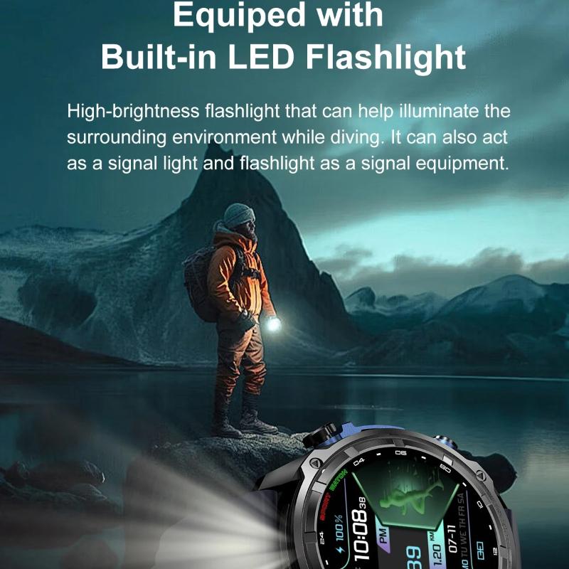 2026 New Military Smart Watch 860Mah Battery GPS Compass 10ATM Waterproof Tactics Sport 4GB Memory BT Call Smart Watches for Men Outdoor Smart Watch