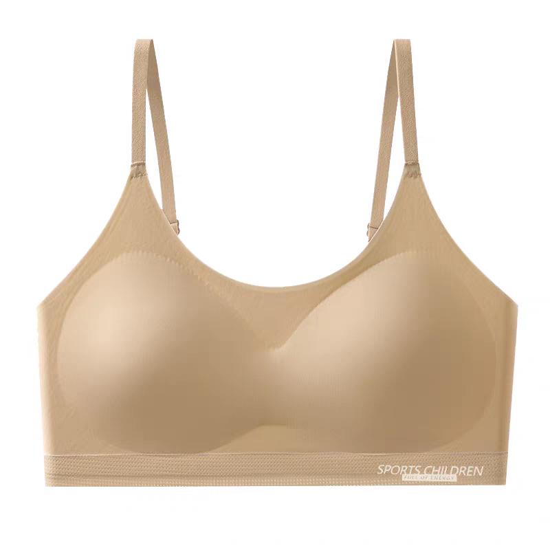 Teenage Girl s Seamless Skin Tone Training Bra - Comfortable Vest for Puberty L [70-90 lbs] бежевый