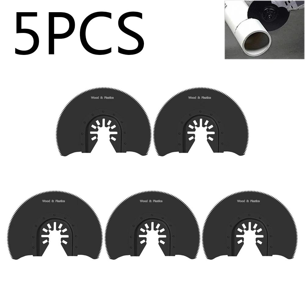 5PCS Semi Circular Oscillating Saw Blades for Cutting Wood Plastic Soft Metal 88mm Oscillating Multitool Quick Release Saw Blade