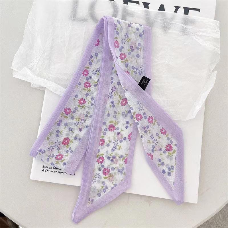 Qiandongge Seidenschal Stirnband Retro Weiblichkeit Gebundener Pferdeschwanz Schleife Band Stirnband Streamer Stirnband Mori Serie