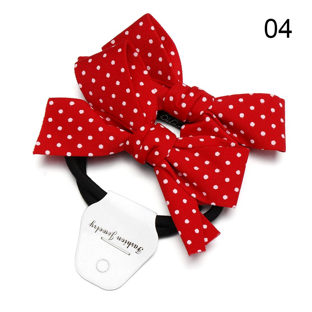 

2pcs Baby Girls Fashion Bow Tie Rubber Band Elastic Hair Rope Red Knot Love Wave Spot Hair Butterfly Headwear Hair Accessories