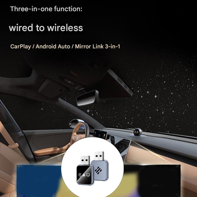 Wireless Adapter 3 In 1 Intelligent Airplay Auto USB Dongle Corded Connection To Vehicle Connection Bluetooth-compatible