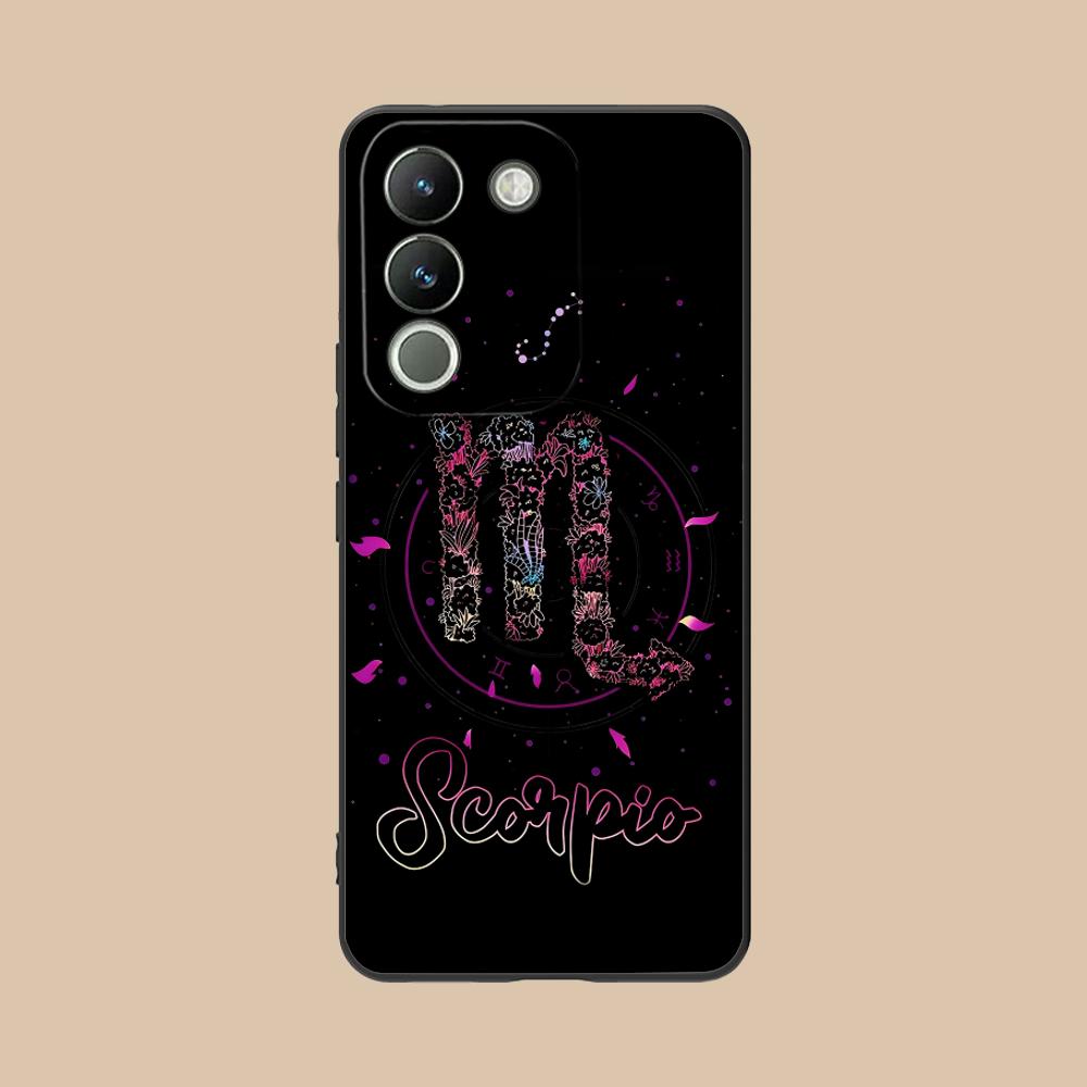Zodiac Sign Scorpio Phone Case for VIVO V60 V50 V40 V30 V29 V27 V25 V23 Pro Lite 5G Soft TPU Shockproof Cover