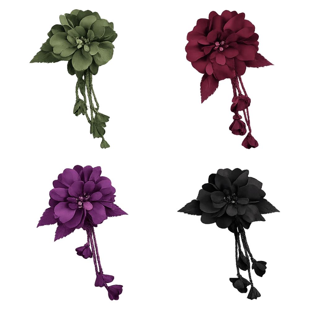 Multi-Layer 3D Petal Tassel Applique Flower DIY Craft Embellishment Hair Accessories