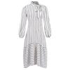 Women's Fashion Professional Dress Senior Sense Stand Collar Pinstripe Dress
