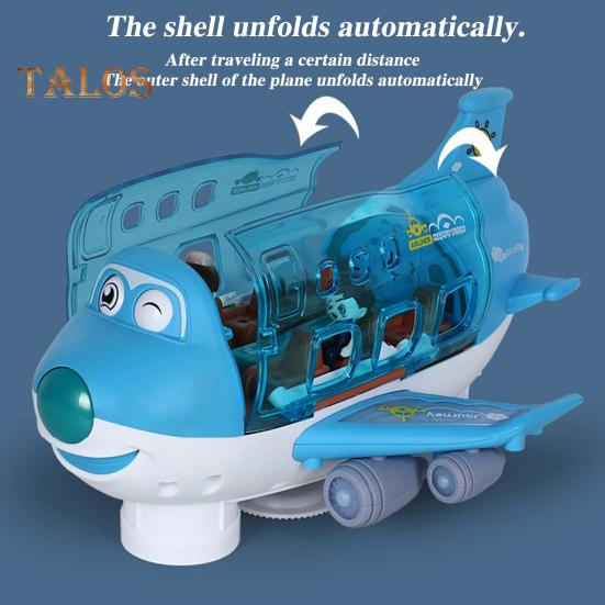 Electric Airplane Toy with Music Light 360 Degrees Rotation Intelligent Obstacle Avoidance Kids Stunt Plane Toy Toddler Boys Girls Gift