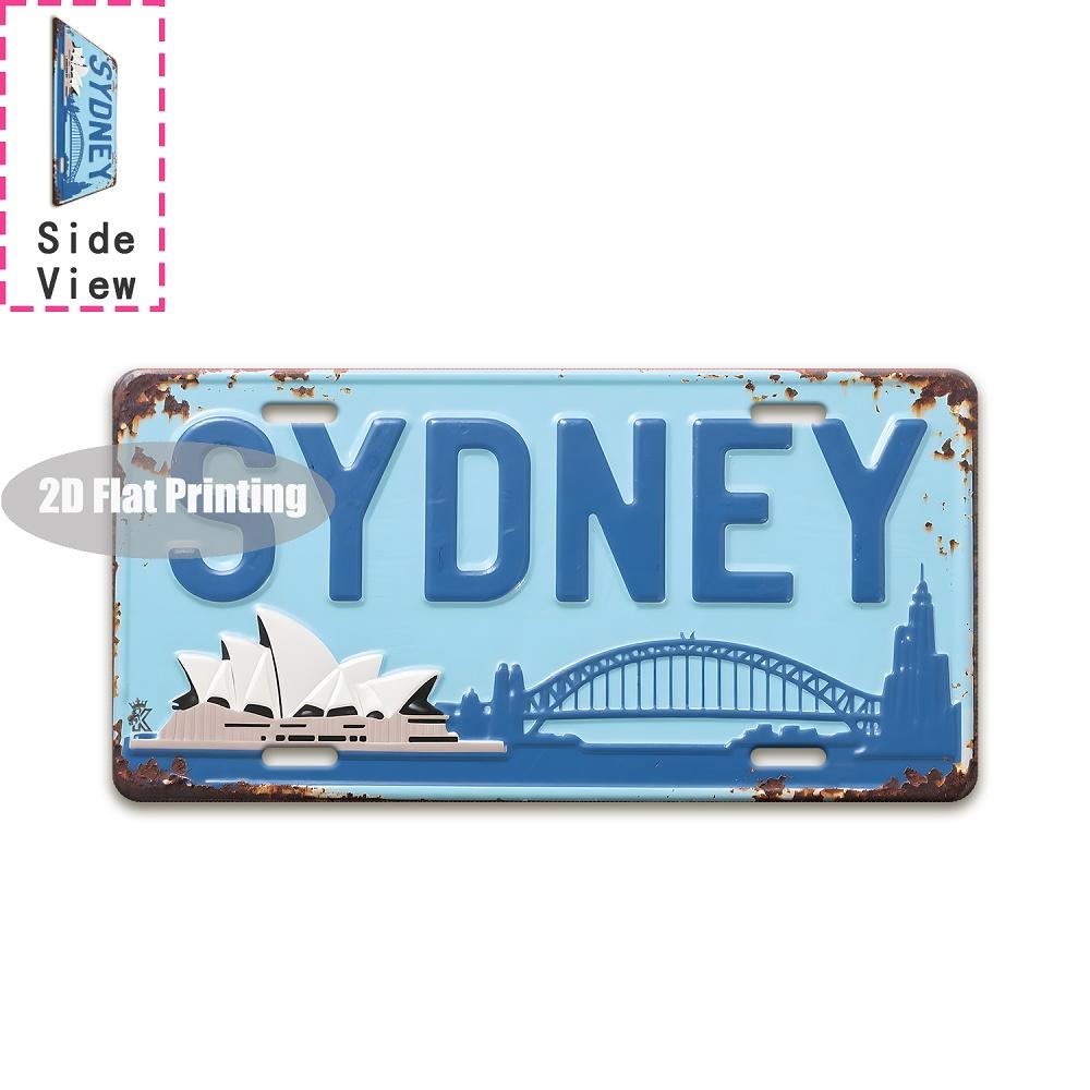 Tin Sign Vintage Durable Metal Plaque Wall Decor Home Office Bar Man Cave Gym City Coordinate Birth Year License Plate Wall