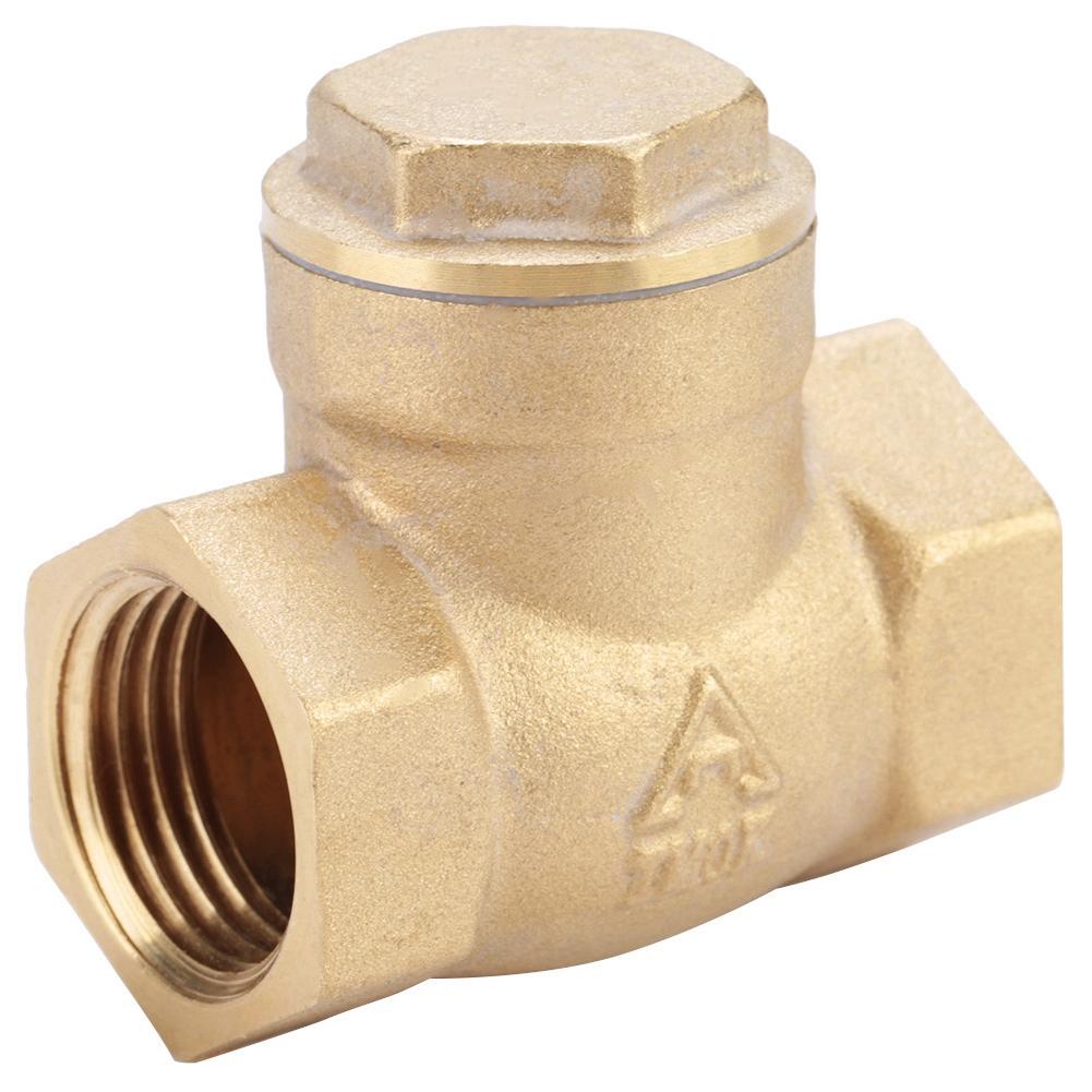 Golden Brass One Way Female Thread Swing Check Valve Brass Check Valve Parts (DN15)