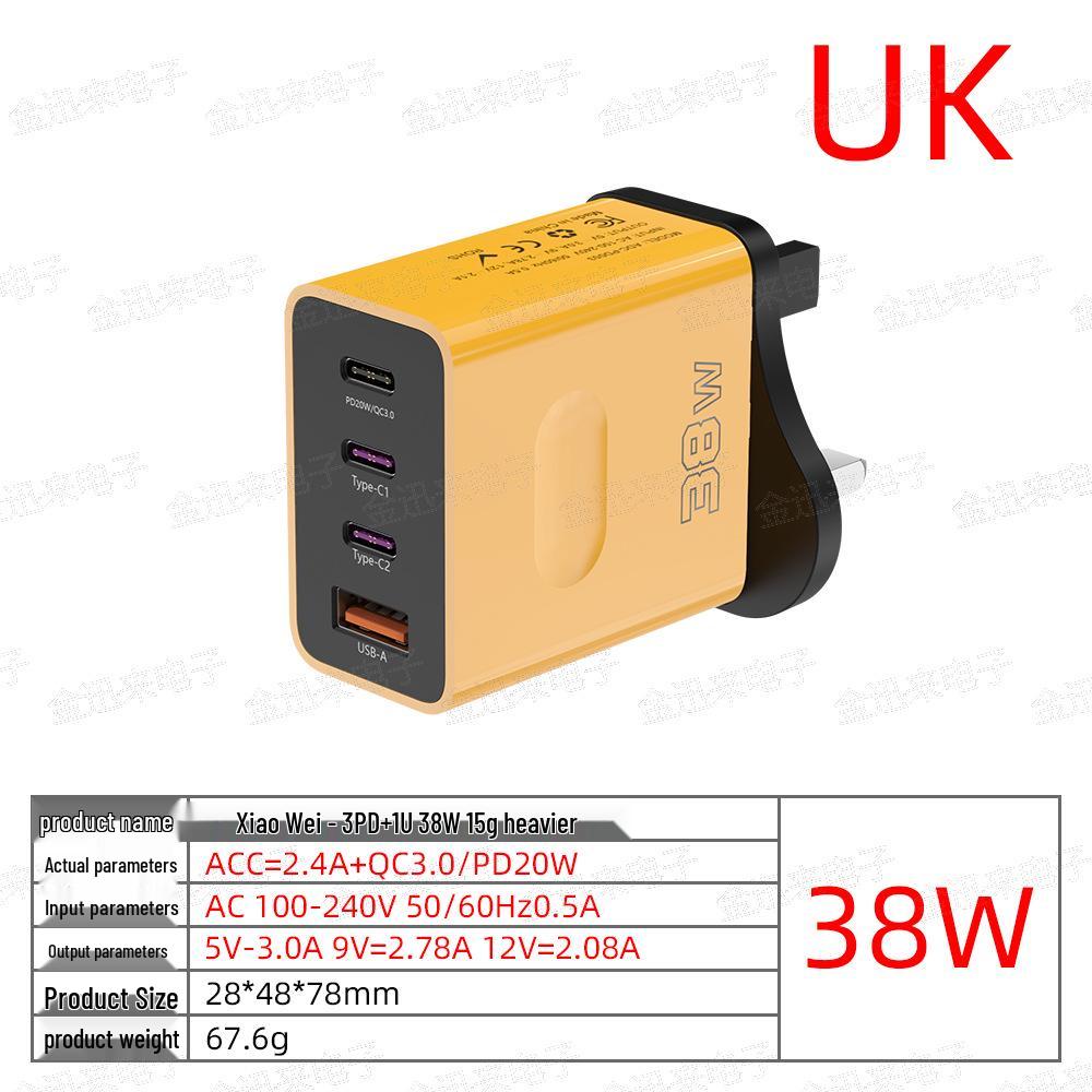 PD 12W USB Multi-Port Fast Charger with EU/US/UK Plugs for Travel