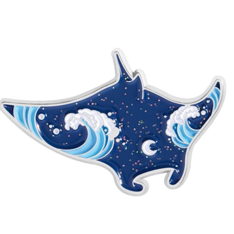 

Glowing Underwater Theme Enamel Pins With Dolphin Shark Design Lightweight Alloy Brooch For Fashion Accessories Gifts