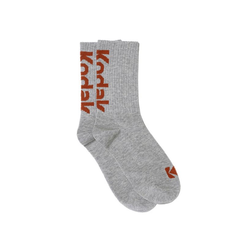 KODAK Apparel Lettering Point Crew Socks GREY