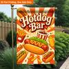 2D Flat - 2D Flat Printing Garden Flag 1pc, Delicious Hotdog And Fries Durable Single-Sided Print Yard Flag, Garden And Home Holiday Decoration, 29.97