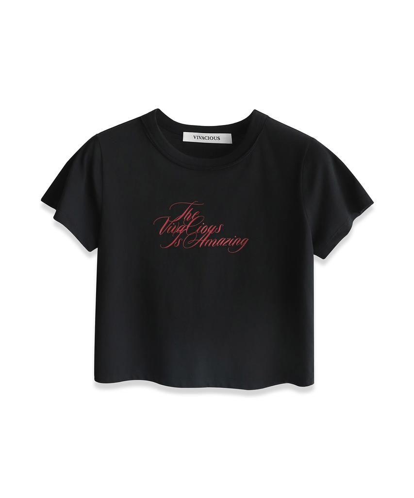 VIVACIOUS Odette Crop Tee Black