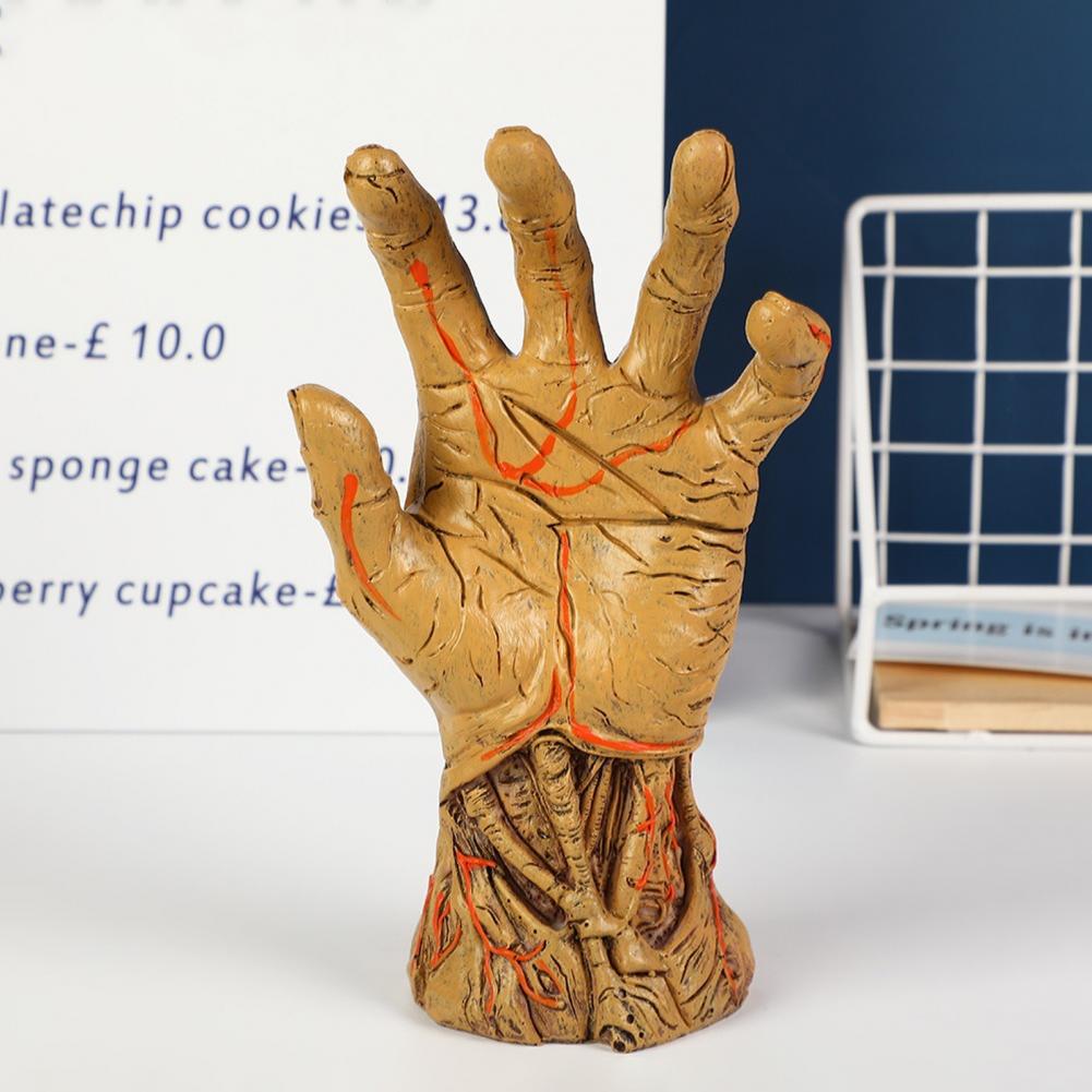 Zombie Hand Statue Keys Organizer Jewelry Holder Palm Resin Figurine Sculpture Halloween Home Office Desktop Ornament