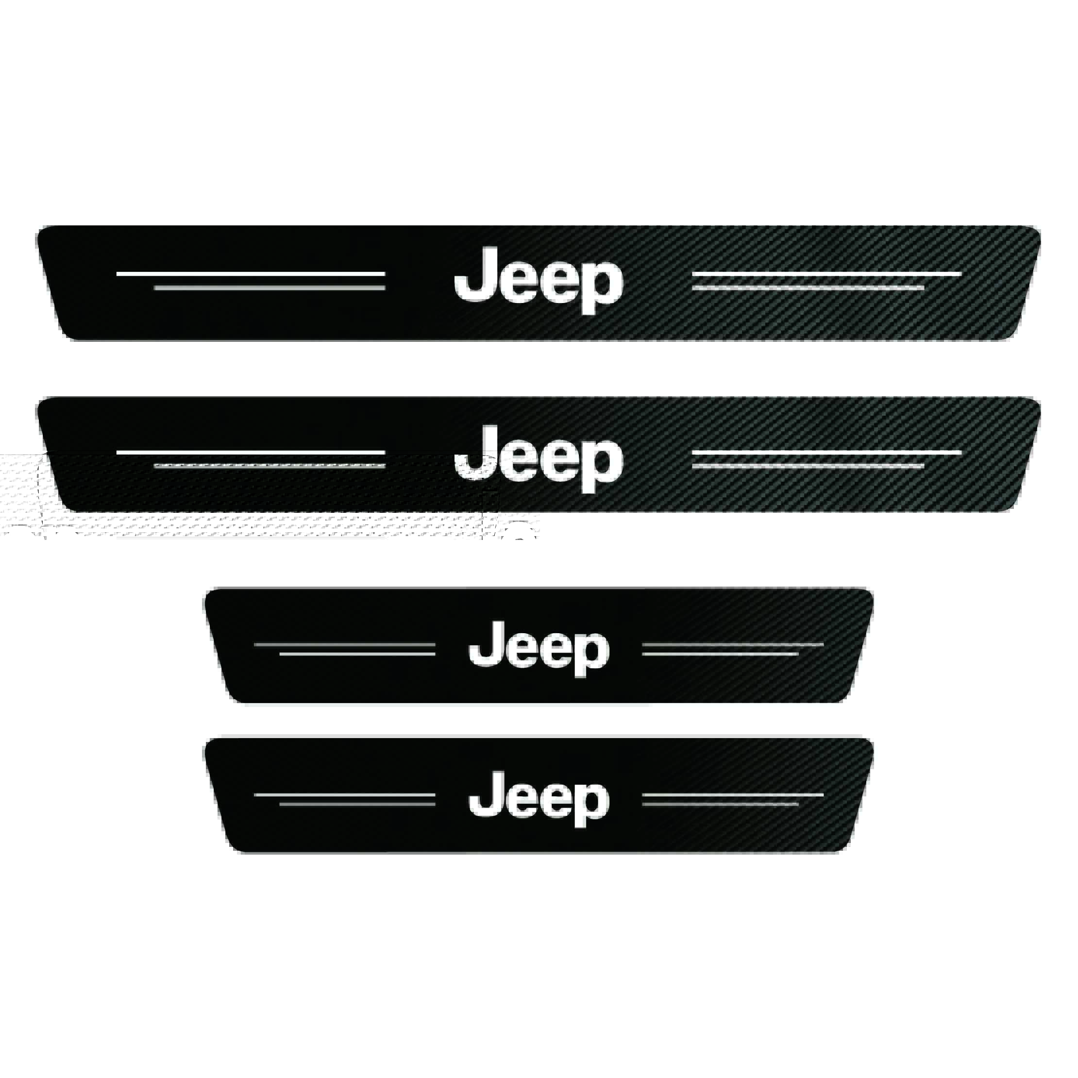 

High-quality Carbon Fiber Car Door Sill Protector Sticker For Jeep Wrangler Grand Cherokee Compass Wagoneer Gladiator Avenger XJ