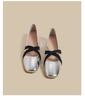 Silver ballet single shoes women's 2025 summer new French cross evening breeze light mouth temperament flat Mary Jane shoes