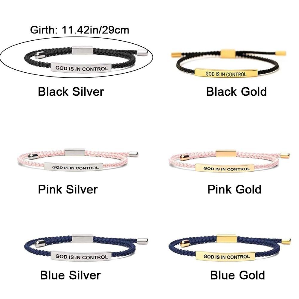 Dehnbares GOD IS IN CONTROL Schlaucharmband Seil Inspirierende Armbänder für Damen Herren