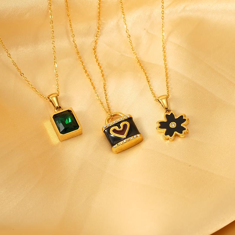 Simple Necklace Female Design Stainless Steel Diamond-Set Personalized Collarbone Chain Jewelry Exquisite