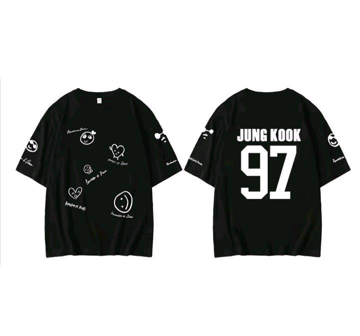 

[Б/У] ЧОНГУК 97 | Черная футболка с принтом спереди и сзади