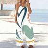 Damen Spaghettiträger Jumpsuit Moderner Abstraktes Herz Punkt Streifen Print Weite Hosen Mit Taschen