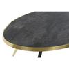 Table Basse - Urban - Doré, Noir - Verre Et Acier