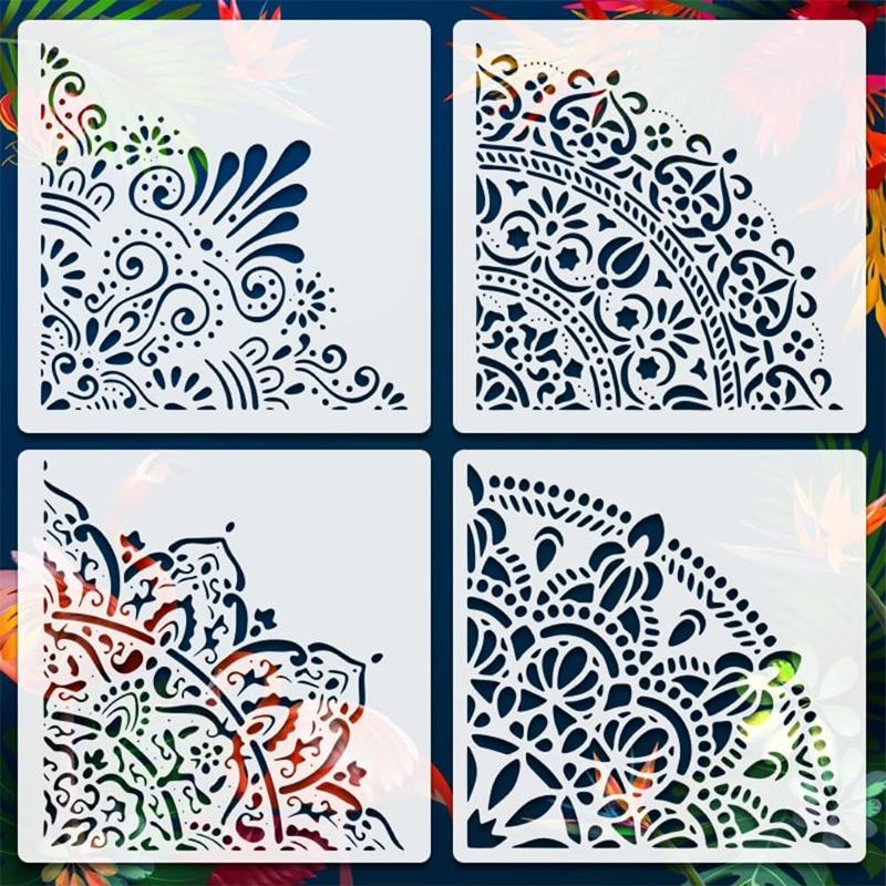 Large Mandala Stencils Reusable Pet Painting Templates For Wall, Floor, Furniture, Fabric, Canvas, Wooden Decor Home Decor
