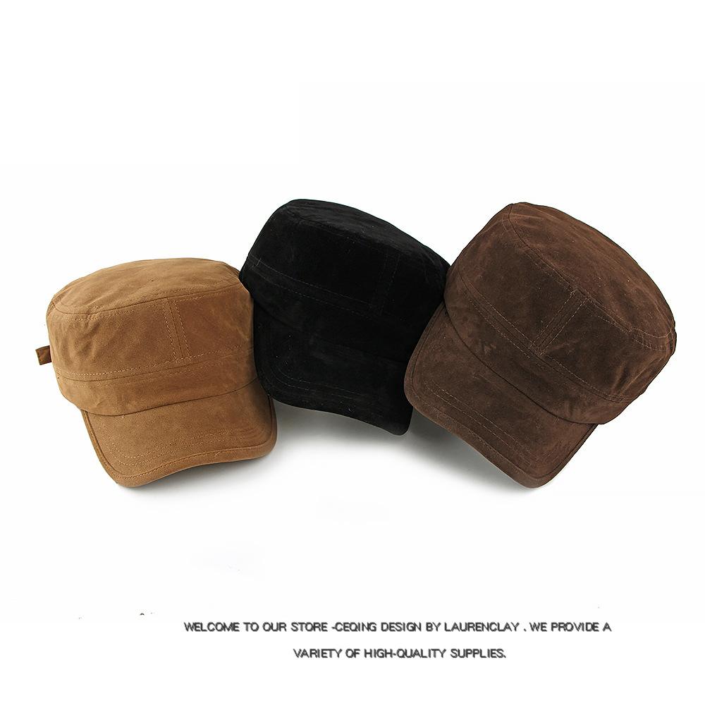 Autumn Winter Hat Men Flat Top Hat Large Size Cap