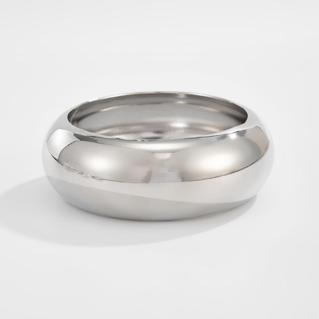 Salircon Punk Creative Geometric Clear Acrylic Resin Wide Bangle Women Vintage Trendy Silver Color Metal Bracelet Bangle Jewelry