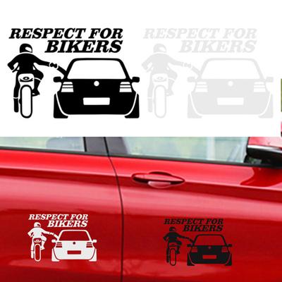 2 Teile/satz Respekt für Biker Lustige Auto Körper Stoßstange Vinyl Decor Aufkleber Aufkleber