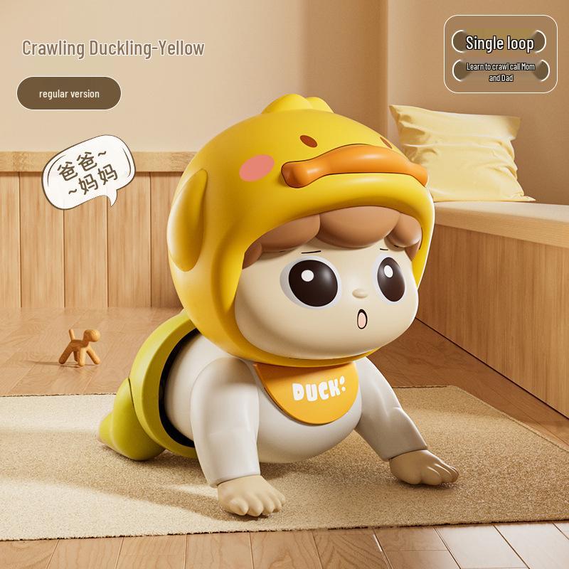 Baby Crawling Doll for Educational Head Lifting and Practice, Suitable for 0-1 Year Olds, 3-6 Months.