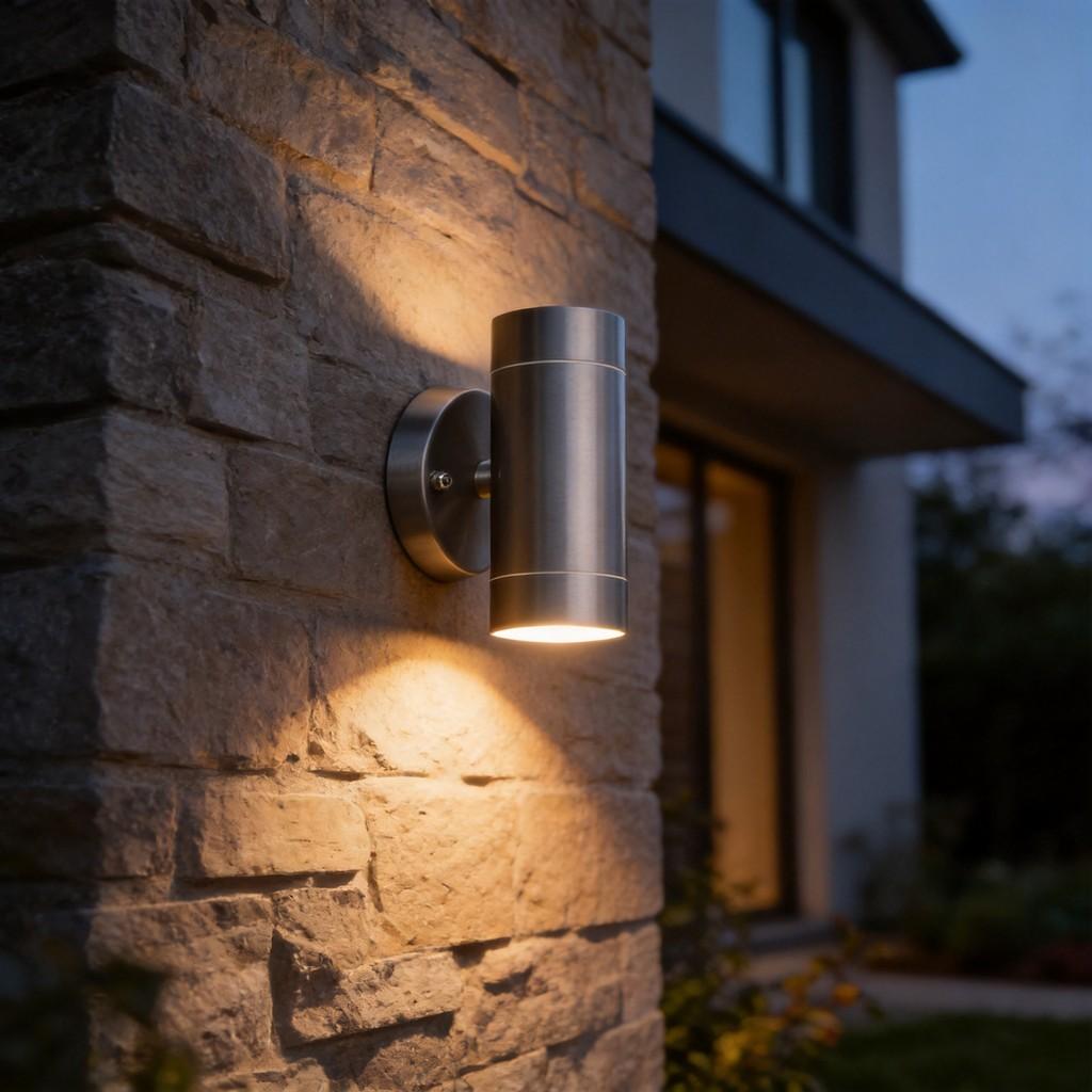Modern Stainless Steel Outdoor Wall Light With Waterproof Design And Dimmable Led For Garden And Porch Lighting