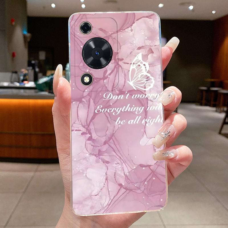 For Huawei Nova Y63 Case NovaY63 Y 63 Phone Cover Clear Silicone Fashion Flower TPU Soft Cases for Huawei Nova Y72s Back Shells