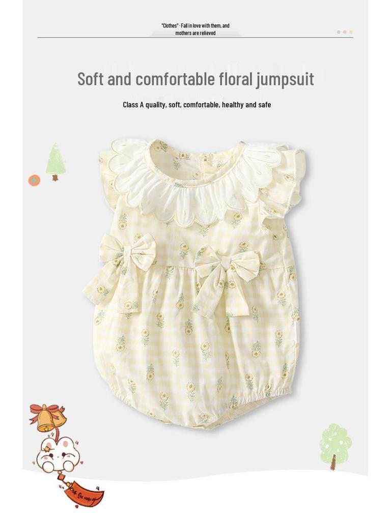 Entzückender Sommer-Babybody – Süßer, stylischer Prinzessinnen-Strampler mit Windelüberzug